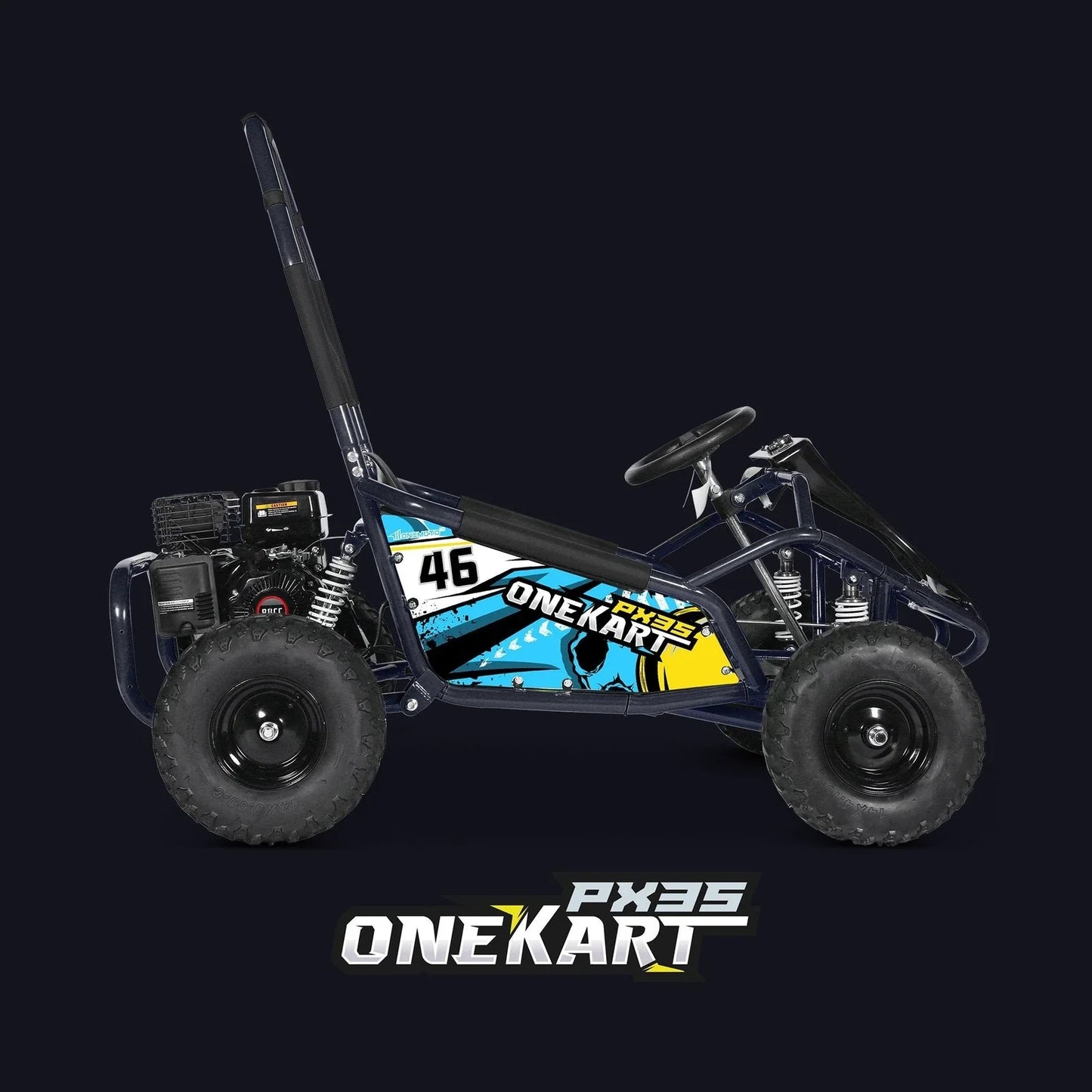 Kids 98cc Petrol Go Kart Buggy 4 Stroke Off Road Tyres OneKart PX3S Ride on